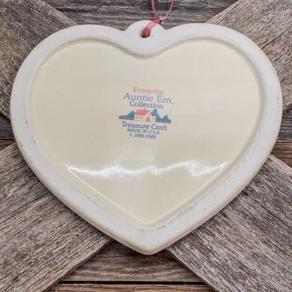 1986 Treasure Craft, Aunti Em Collection, Heart Trivet, Wall/Tabletop Decor